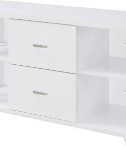 ZXLIHS Meuble TV Oxford Deluxe avec 2 tiroirs, Blanc