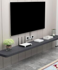 Étagère murale flottante avec rangement - Meuble TV moderne - Console multimédia - Centre de divertissement avec étagère décorative et étagère pour support TV - Étagères utilitaires pour la maison