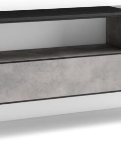 Skraut Home | Meuble TV | Banc Télé | Grand Espace de Rangement | 150x45x35cm | pour Les TV jusqu'à 65" | Suspendu, Mural | Style Moderne | Ciment