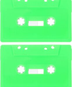 Lot de 2 Boîtes à Cassettes Musicales en Plastique Vert Clair, Structure Robuste et Rangement Polyvalent, Style Rétro Décoratif pour Bureau ou Maison