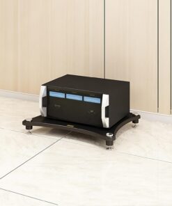 Étagères Rack de Stockage Audio Vidéo Armoire Stéréo avec Étagère Support Audio Sur Pied avec Roues Universelles Meuble TV D'angle Mobile pour Salon Chambre Studio D'enregistrement.(Nero,60x48x10cm)