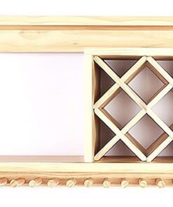 Casier à vin Mural en Bois avec Rangement pour Plusieurs Bouteilles. Étagère de Bar pour présentation et Stockage du vin en Blanc. Idéal pour Bar, Restaurant ou Cave à vin.