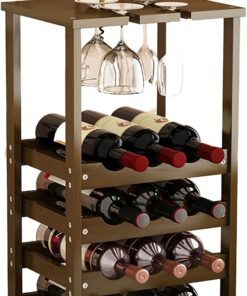 Petit Casier À Vin Sur Pied, 12/16/20 Bouteilles À 4 Niveaux, Casier À Vin En Bambou, Armoire De Comptoir, Support À Vin, Étagère De Stockage De Vin, Casier À Vin, Pour Cuisine,bar,garde-manger Et Cav