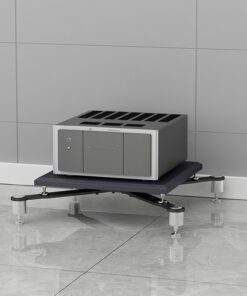 Meuble porte-disques noir,meuble CD porte-disques vinyle,audio/vidéo Tour de support audio sur pied,étagère d'amplificateur réglable,meuble chaine hifi meubles pour(White,70x70x15cm/27.5x27.5x5.9in)