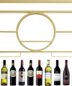 Armoire à Whisky, casier à vin Mural en métal Moderne pour Bouteille et Verre pour Bar, Placard et Support pour la Maison, Noir (Taille : 120 x 15 x 80 cm, Couleur : doré)