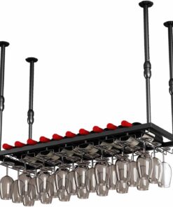 Étagère à Bouteilles, étagère de Plafond, Support pour Verres à vin, Support à vin Suspendu, décoration de Plafond, Support pour Verres à vin, pour Bars, Restaurants, Cuisines, Sup