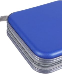 Étui de Rangement pour CD 40 Disques en Plastique Bleu Portable | Grosse Capacité, Format Compact pour Voiture, Boîtier Pratique pour Organiser Vos Supports Audio et Vidéo
