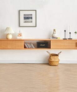 Etagère TV avec Rangement pour Salon,en bois Table de Rangement en Bois pour Salon，Meuble Télévision Mural Meuble TV avec tiroir，Table de Rangement en Bois pour Salon,salon, chambre, hôtel(Wood color,