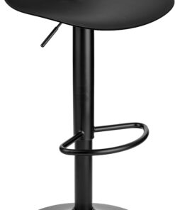 Baroni Home Tabouret de Bar Rotatif à 360°, Tabouret avec Hauteur réglable, Fond Anti-Rayures et Repose-Pieds, Cuisine, Restaurant, Bar, léger et Montage Facile, 41x40x64–86 cm, 1 pièce, Noir
