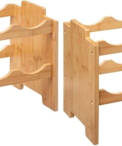 Five - Range Bouteilles en Bambou Rack superposable pour Augmenter la capacité de Stockage (Lot de 2)