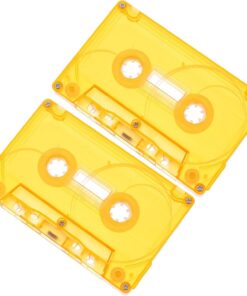 Housoutil Lot de 2 Boîtes de Rangement pour Cassettes Audio en Plastique Transparent Orange, Organisateur Vintage Compact pour Stockage Sécurisé de Cassettes Vierges, Accessoire Pratique