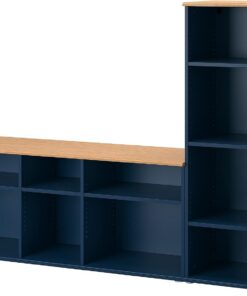 ProTuning SKRUVBY Meuble TV Noir/Bleu 216 x 38 x 140 cm