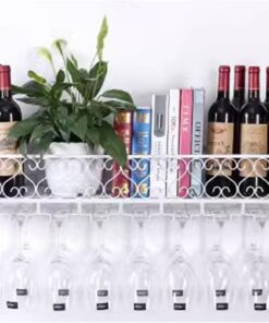 Casier à vin mural avec porte-verres à vin, étagère de rangement pour le vin, étagères flottantes pour bar, présentoir à vin mural pour salle à manger, maison, bar, cuisine (taille : 60 x 25