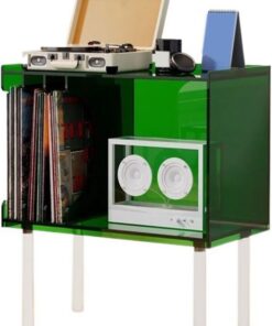 Stockage de CD Meuble de rangement for disques vinyles en acrylique avec pieds et table d'appoint for magazines Enregistrer