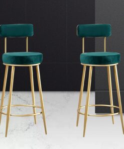 Générique Lot de 2 Tabourets de Bar avec Dossier Chaises de Bar avec Repose-Pieds Tabourets Hauteur de Comptoir Tabourets Hauts de Cuisine pour Salle à Manger, Bar à Domicile