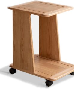Meuble Hi FI, Meuble Audio Vidéo stéréo, Espace Ouvert avec poulies Mobiles, en Bois Massif Meuble stéréo, Meuble Rack Audio, for Salon/Jeux/Studio
