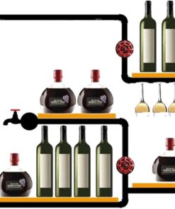 Porte Bouteille Mural Range Bouteille Etagere Murale Cuisine Casier à Bouteilles Rangement Bouteille Meuble Bar avec Porte Verres Suspendu pour Comptoir de Bar Salon Cuisine