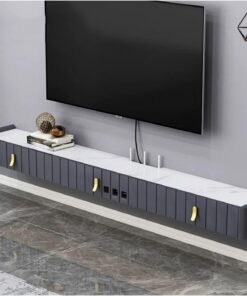 Meuble TV Meuble TV Flottant avec Trous for câbles Étagère TV Flottante Murale for Centre de Divertissement sous TV Console multimédia Moderne for Salon Meuble pour téléviseur