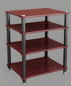 Meuble Rack Audio à 4 Niveaux, Support Audio Ouvert, Meuble HiFi Multifonction sur Pied, Meuble stéréo de Rangement multimédia, Armoire stéréo for Maison/Bureau/Audio vidéo/DJ/théâtre(Brown)