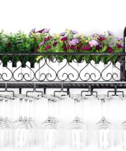 MiroDo Porte-Bouteilles de vin Mural en métal Porte-Bouteilles de vin Verres à Pied Porte-Verre Support de Rangement décoration de la Maison et de la Cuisine, pour Bars, restaurants/100 *