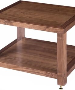 Meuble Hi FI Vidéo, Meuble Rack Audio AV en Bois, Aucune Installation Requise, Meuble Stéréo avec Pied Absorbant Les Chocs, Chaque Couche Supporte 100 Kg(2 Tier 60x50x40cm)