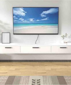 Générique Meuble TV Mural avec Rangement – Étagère TV Flottante réglable pour Salon et Chambre, Blanc (140 x 22 x 20 cm) – Solution élégante et Peu encombrante