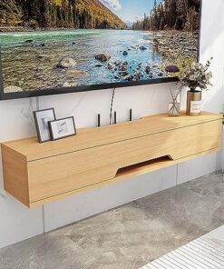 Générique Meuble TV sur Pied, Meuble TV Universel au Sol, Hauteur réglable, Meuble TV Flottant, Console multimédia Murale contemporaine avec Rangement spacieux, idéal pour Le Divertissement
