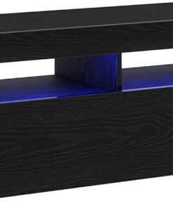 ZXLIHS Meuble TV en chêne Noir 90 x 39 x 30 cm en Bois d'ingénierie, Meuble Bas rectangulaire, unité de Rangement multimédia, Support de Divertissement élégant, Meuble Compact pour Salon organisé