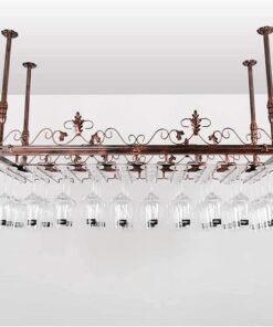 MObyat Casier à vin suspendu au plafond avec support en verre, casier à vin au plafond, verre à vin à l'envers, porte-gobelet, support en verre suspendu pour bar créatif, verre à vin susp