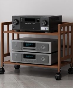 Support Audio, étagère AV, Support d'armoire multimédia AV, Armoire de Composants Audio et vidéo, Support stéréo, étagère de Rangement Ouverte Multifonction pour Bureau à Domicile, Rangement