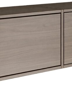 Selsey Meuble TV Suspendu Bois 100 cm Design Contemporain en Aspect Noyer 2 Abattants Basculants Système Push-to-Open Finition Authentique Idéal pour Intérieur Moderne