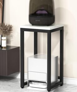 Étagères Rack de Stockage Audio Vidéo Rack Audio Sur Pied Étagère Multimédia Étagère pour Rack D'amplificateur Haut/Étagère Audio-Vidéo pour Salle de Réunion D'enregistrement.(Wit,25x25x53cm)