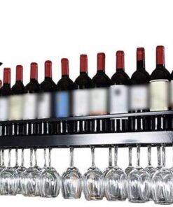 Présentoir à vin Moderne, casier à vin Suspendu avec Support pour Verres et étagère, casier à Verres à vin Suspendu, casier à vin Mural en métal, décoration de Plafond, étagère pour Bar, res