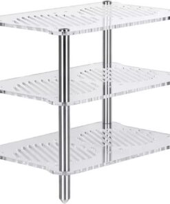 Support de composants audio, support acrylique à 3 couches, design ventilé pour équipement HiFi, colonnes en alliage d'aluminium