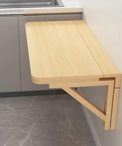 Table Pliante Murale en Bois avec Supports, Table de Bar pour Petit-déjeuner, Table de Cuisine Rabattable, Table Suspendue Flottante pour buanderie (Taille : L100 x l60 cm/L39 x l24 Pouces)