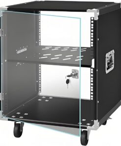 Meuble Rack Audio amovible à 1/2/3 niveaux, Meuble HiFi réglable ouvert, Meuble stéréo avec portes en acrylique, armoire stéréo for composants stéréo for la maison/le bureau/audio vidéo/DJ(1 Ti