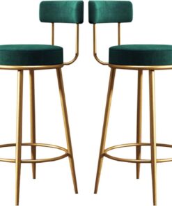 Tabourets de bar, ensemble de 2 tabourets hauteur de comptoir avec dossier et repose-pieds chaise haute bar en velours d'intérieur et d'extérieur pour meubles de bar à la maison de l'îlot de cuisine