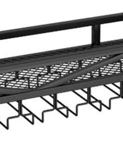 Casier à vin Flottant en métal avec Rangement pour Verres, étagère Murale pour Bouteilles d'alcool, pour Bar, Noir/doré, avec étagères flottantes (100 x 25 x 14 cm/39,4 x 9,8 x 5,5 Pouces)