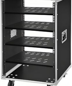 Meuble HiFi, Meuble Rack Audio au Sol, Meuble CD PStereo, Meuble stéréo, Meuble de Composants stéréo, étagère de Rangement Ouverte Multifonction avec étagères en métal(4 Tier)