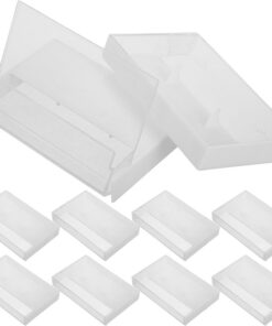 Housoutil Boîtiers de Cassettes Audio Extérieur Lisse et Confortable Lot de 10 en Plastique Blanc Design Rétro Stockage et Rangement Musical