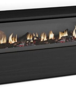 Skraut Home | Meuble TV | Banc Télé | Grand Espace de Rangement | 150x45x35cm | pour Les TV jusqu'à 65" | Cheminée électrique | Style Moderne | Noirs