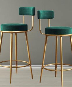 Lot de 2 tabourets de Bar, tabourets de Cuisine de pub, chaises de Bar rembourré à Hauteur de comptoir de 25,6 Pouces pour Meubles d'îlot de Salle à Manger, capacité de 220 LB, Vert