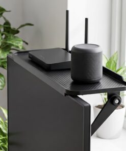 Étagère supérieure pour TV, support de moniteur réglable et support de rangement pour écran, support de rangement pour boîte multimédia, console de jeu, routeur, décodeur de câbles et télécommande