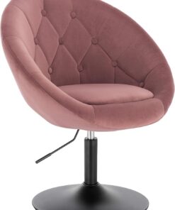 WOLTU Chaise Coiffeuse, Tabouret Bar avec Dossier, en Velours, Rose | Chase Haute Pivotant, Fauteuil de Bureau, Réglable en Hauteur, pour Bar, Bureau, Coiffeuse, Salle à Manger