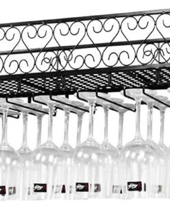 MObyat Casier à vin suspendu au plafond avec support en verre, étagère de décoration de plafond pour bars, casier à vin suspendu, support pour verres à pied, casier à vin peut accrocher u