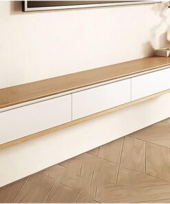 Meuble TV Meuble TV Flottant Minimaliste, Centre de Divertissement Mural avec Tiroir de Rangement et Porte, Centre de Console Multimédia Moderne, Meuble TV Flottant, Table de Banc TV pour Sa
