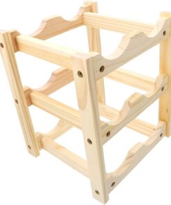 OUNONA Casier à Vin en Bois Beige Stable et Facile D'accès, Range Bouteille Vertical pour Bars et Collections de Caves à Vin, 1pc Élégant et Fonctionnel