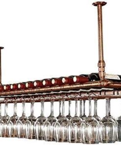 Casier à vin Casier à vin Suspendu avec Support de Verre et étagère Meubles de Bar pour Amateurs de vin et casier à vin Casier à vin de Plafond Casiers à vin/Support de Verre à v