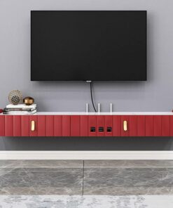 Générique Étagère Flottante pour Meuble TV, Console de Meuble TV Murale, étagère vidéo en Bois pour Chambre/Salon