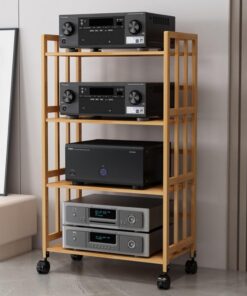 Meuble TV d'angle réglable Ma Stand et Meuble de Rangement en Bois de Style Tour pour CD/DVD de Jeux vidéo oVisual, 28 Pouces de Large x 48 Pouces de Haut, Un Centre de Divertissement Modern